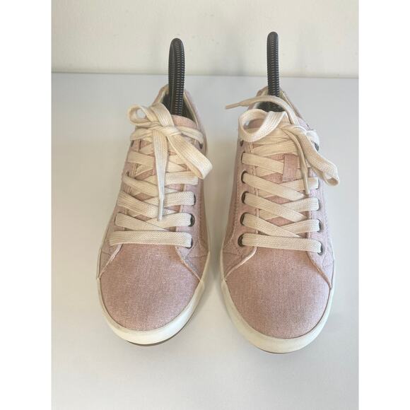TAOS SNEAKERS WOMENS 6.5 US 37 EU SHELL PINK HEMP STAR CANVAS STA-12844 CASUAL - Picture 4 of 11